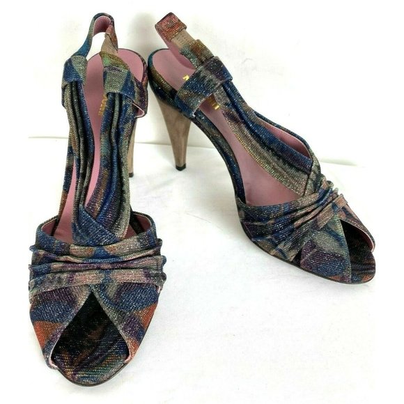 Missoni Luxurious Heels Open Toe Shiny Multicolor Sandals Shoes Heels Sz 39 (8) - Picture 2 of 12